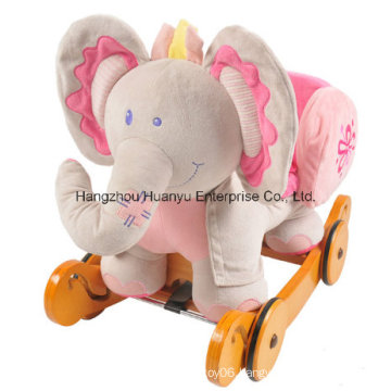 Washable Rocking Horse-Pink Elephant Rocker